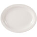 A CAC ivory china platter with a narrow white rim on a white background.