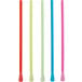 A white box of 400 unwrapped Choice jumbo spoon straws in bold colors.