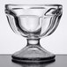 A clear glass Libbey sherbet bowl with a foot.