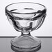 A clear glass Libbey sherbet bowl with a small base.