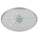 A Robot Coupe 1/4" Grating / Shredding Disc, a circular metal plate with holes in it.