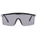 A pair of black Cordova safety glasses with gray lenses.