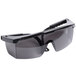 A pair of Cordova safety glasses with a black frame and gray lenses.