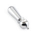 A chrome plated metal T&S Club handle with a "Cold" insert.