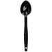 A black spoon with a black handle.