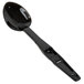 A black plastic Cambro salad bar spoon with a long handle.