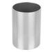A silver cylinder with a stainless steel Tablecraft sugar caddy inside.