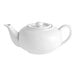 An Acopa bright white porcelain teapot with a sunken lid.