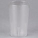 A clear plastic Cambro tumbler with a straw.
