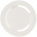 A white Carlisle melamine plate with a white rim.