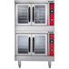 A Vulcan double deck electric convection oven with glass doors.