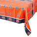 An Auburn University Tigers plastic table cover with a logo on a table.