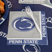 A plastic fork on a Penn State University luncheon napkin.