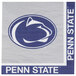 A white Creative Converting napkin with a blue and white Penn State logo.