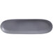 A grey oval Libbey Driftstone porcelain tray with a matte finish.