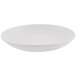 A white Libbey Driftwood satin matte porcelain coupe bowl.