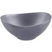 A close-up of a Libbey Driftstone granite satin matte porcelain bowl with a curved edge in grey.