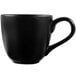 A black Libbey Driftstone mug with a handle.