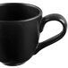 A black Libbey Driftstone coffee mug with a handle.