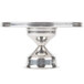 A Cal-Mil stainless steel cake stand with a round base.