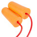 A pair of orange Cordova corded earplugs.