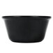 A black bowl with a smooth surface and a black rim.