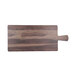 A rectangular faux hickory wood melamine serving board with a handle.