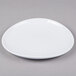 A white Elite Global Solutions melamine plate with a swirl design.