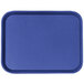 A navy blue rectangular Cambro fast food tray with a textured surface.