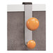 A metallic gray Alba 2 hook cubicle garment peg with orange ball ends.