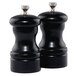 A Chef Specialties ebony pepper mill and salt mill set with customizable black accents.