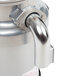 A close-up of a silver Hobart Commercial Garbage Disposer container with a metal pipe.