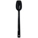 A black plastic serving spoon with a hole in the handle.