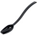 A black Carlisle polycarbonate serving spoon with a long handle.