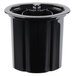 A black plastic large pusher container with a lid.