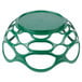 A green plastic HS Inc. open weave basket with a green chili design and holes.
