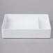 A white rectangular melamine box with two compartments.