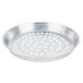 An American Metalcraft silver aluminum pizza pan with holes.