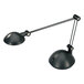 A black Alera LED task lamp with twin metal arms.