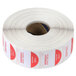 A roll of Noble Products white and red day of the week labels.