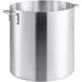 A Choice aluminum stock pot with two handles and a lid.