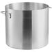 A large silver aluminum Choice stock pot with handles and a lid.