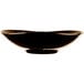 A close-up of a black Reserve by Libbey Tiger Organic porcelain bowl.