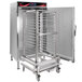 A Cres Cor roll-in oven sheet pan rack with wheels.