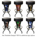 A group of Holland Bar Stool NHL logo bar stools with different team colors.