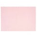 A pink rectangular paper placemat with a scalloped edge.
