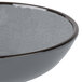 A gray Elite Global Solutions Mojave melamine bowl with a crackle design.