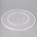A clear plastic Fineline Catering Bowl lid with a small hole.