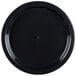 A black plastic catering tray with a small hole in the center.