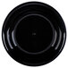 A black Fineline low profile catering bowl with a white background.